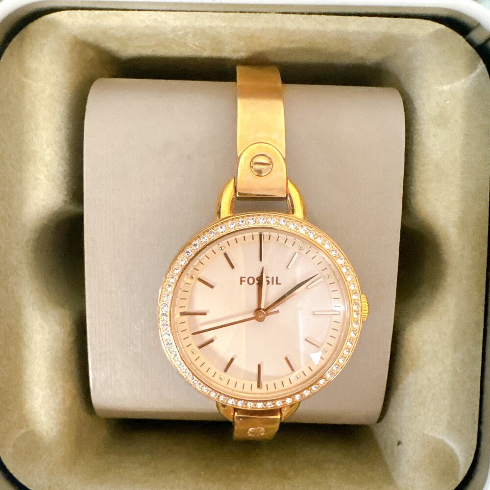 Fossil BQ3163 Classic Minute Three-Hand Rose Gold Tone Stainless Steel Watch